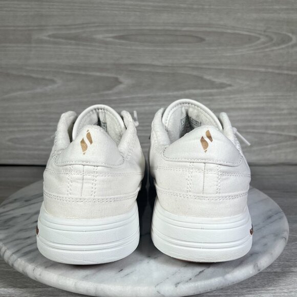 Skechers Arch Fit Arcade Womens 9 Sneakers White Canvas Rose Gold Meet Ya There - Picture 5 of 14